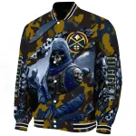 personalized denver nuggets skull horde blue varsity jacket best selling