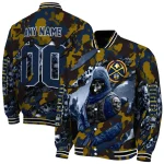 personalized denver nuggets skull horde blue varsity jacket best selling