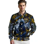 personalized denver nuggets skull horde blue varsity jacket best selling