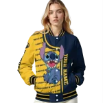 personalized denver nuggets stitch laughing blue varsity jacket best selling
