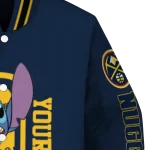 personalized denver nuggets stitch laughing blue varsity jacket best selling