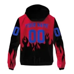 personalized detroit pistons flame trim red black windbreaker jacket best selling