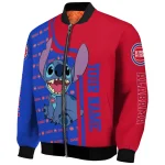 personalized detroit pistons stitch laughing red bomber jacket best selling