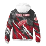 personalized detroit red wings claw mesh red gray windbreaker jacket best selling