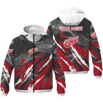 personalized detroit red wings claw mesh red gray windbreaker jacket best selling