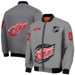 personalized detroit red wings claw streak grey bomber jacket best selling