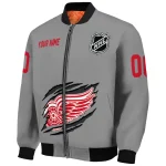 personalized detroit red wings claw streak grey bomber jacket best selling