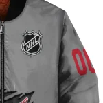personalized detroit red wings claw streak grey bomber jacket best selling