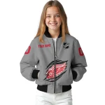 personalized detroit red wings claw streak grey bomber jacket best selling