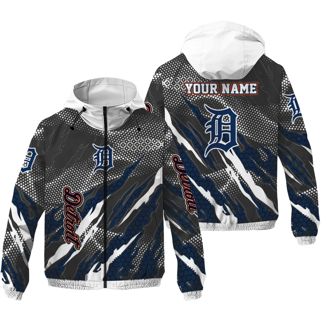 personalized detroit tigers claw mesh navy gray windbreaker jacket high quality personalized detroit tigers claw mesh navy gray windbreaker jacket high quality