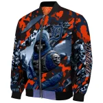 personalized detroit tigers skull horde navy bomber jacket best selling