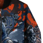personalized detroit tigers skull horde navy bomber jacket best selling