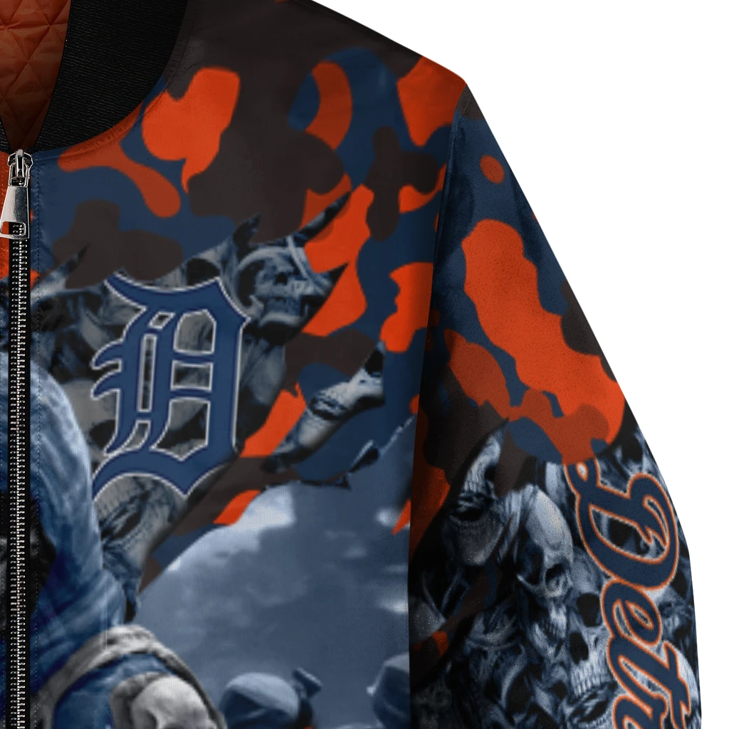 personalized detroit tigers skull horde navy bomber jacket premium grade personalized detroit tigers skull horde navy bomber jacket premium grade