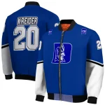 personalized duke blue devils chevron style blue bomber jacket best selling