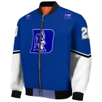 personalized duke blue devils chevron style blue bomber jacket best selling
