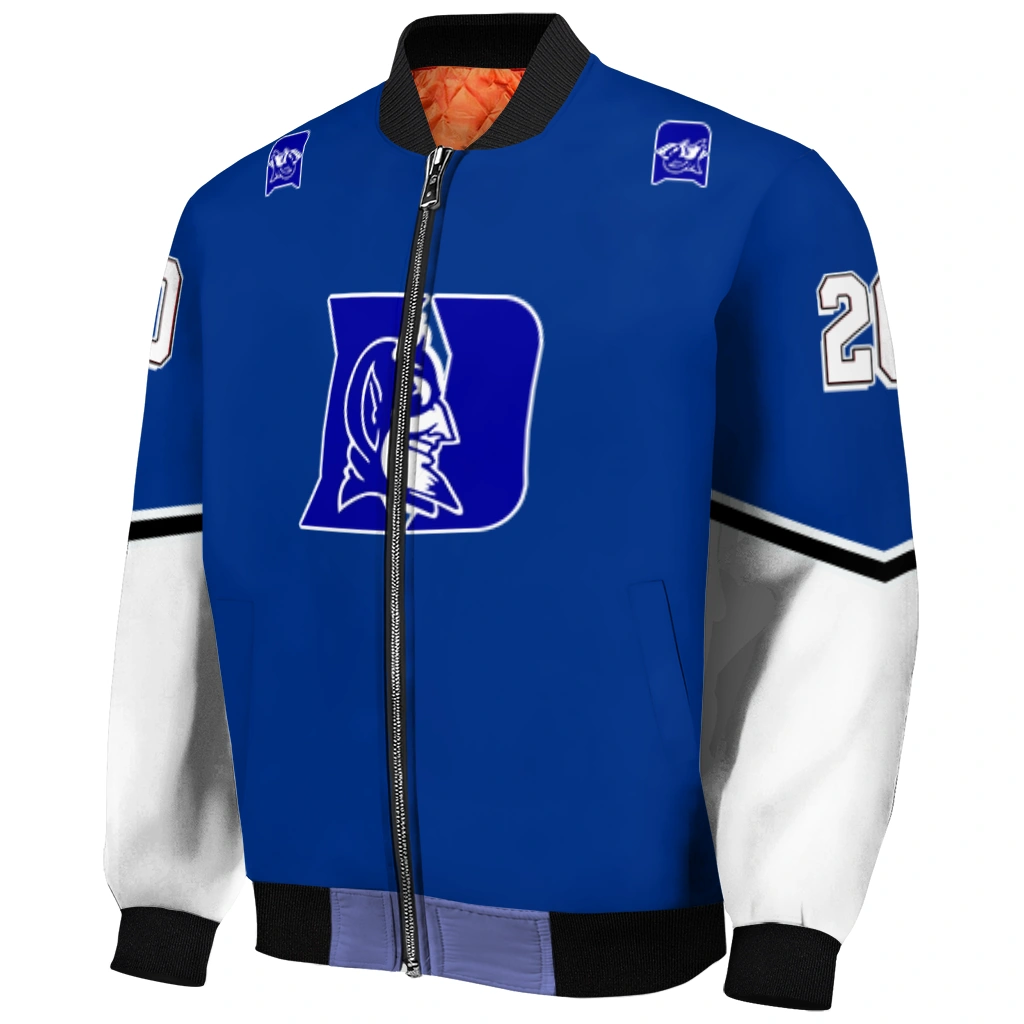 personalized duke blue devils chevron style blue bomber jacket fashion forward personalized duke blue devils chevron style blue bomber jacket fashion forward