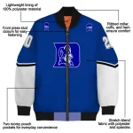 personalized duke blue devils chevron style blue bomber jacket best selling