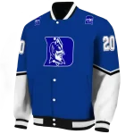 personalized duke blue devils chevron style blue varsity jacket best selling