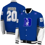 personalized duke blue devils chevron style blue varsity jacket best selling