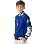 personalized duke blue devils chevron style blue varsity jacket best selling