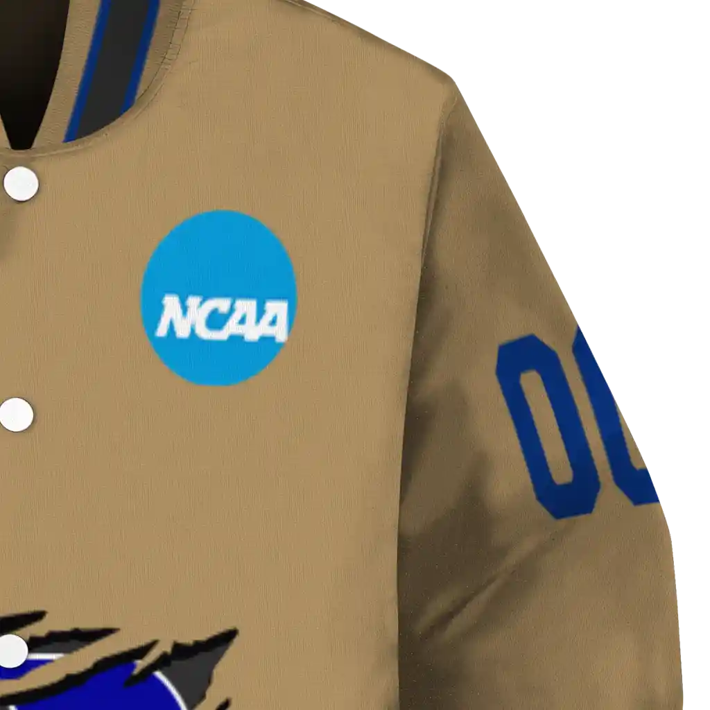 personalized duke blue devils claw effect beige varsity jacket premium grade personalized duke blue devils claw effect beige varsity jacket premium grade