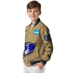 personalized duke blue devils claw effect beige varsity jacket best selling