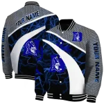 personalized duke blue devils electric flash blue varsity jacket best selling