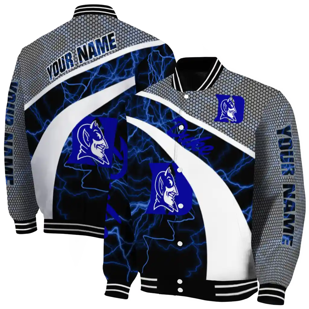 personalized duke blue devils electric flash blue varsity jacket fashion forward personalized duke blue devils electric flash blue varsity jacket fashion forward