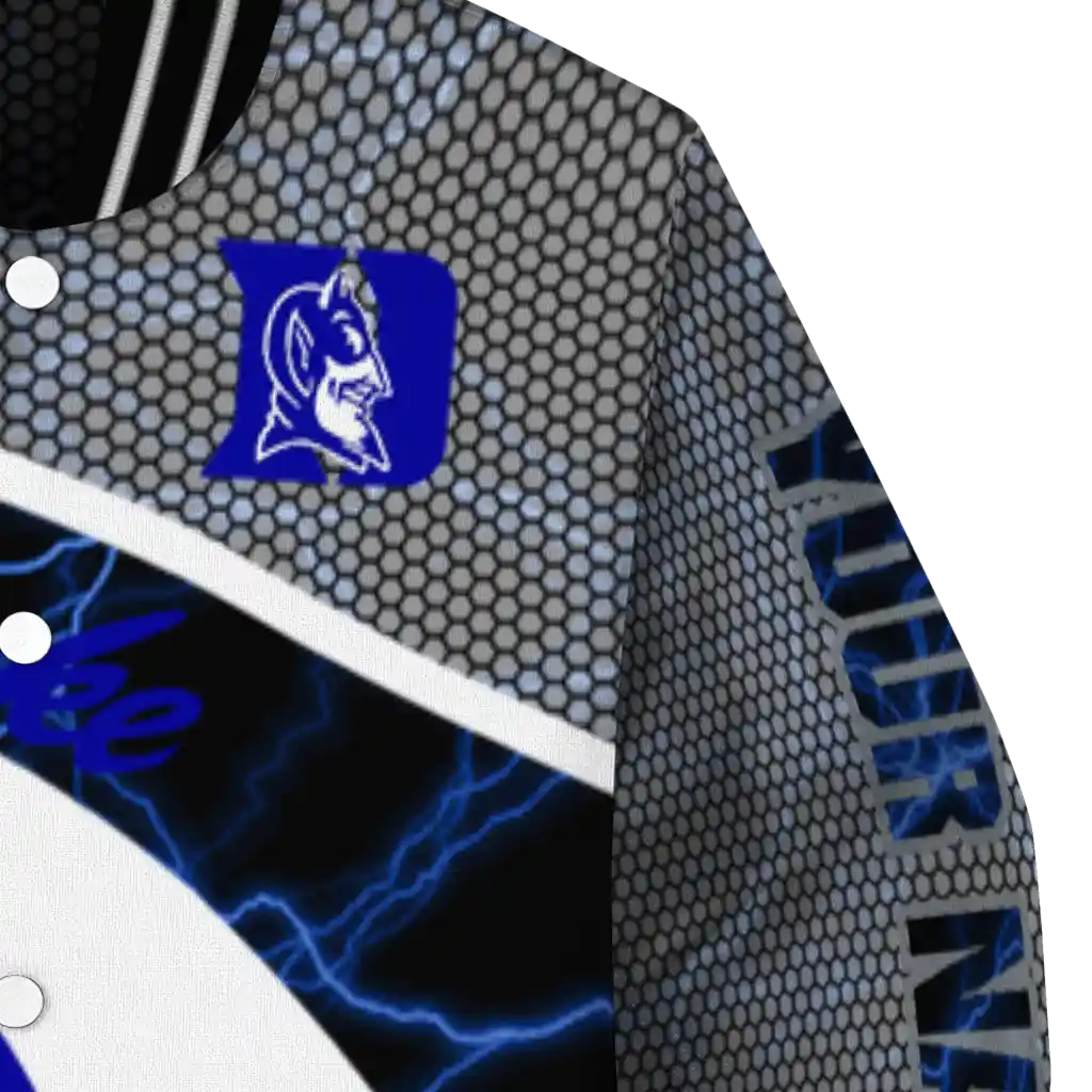 personalized duke blue devils electric flash blue varsity jacket premium grade personalized duke blue devils electric flash blue varsity jacket premium grade