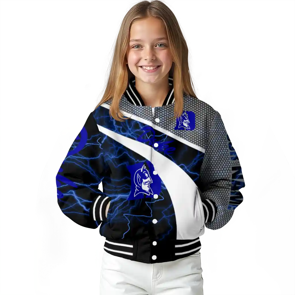 personalized duke blue devils electric flash blue varsity jacket top rated personalized duke blue devils electric flash blue varsity jacket top rated