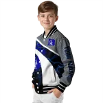 personalized duke blue devils electric flash blue varsity jacket best selling