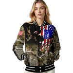 personalized duke blue devils patriot deer camouflage varsity jacket best selling