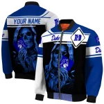 personalized duke blue devils reaper hands blue black bomber jacket best selling