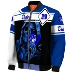 personalized duke blue devils reaper hands blue black bomber jacket best selling