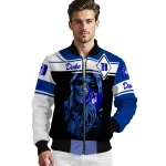 personalized duke blue devils reaper hands blue black bomber jacket best selling