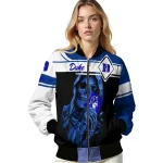 personalized duke blue devils reaper hands blue black bomber jacket best selling