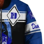 personalized duke blue devils reaper hands blue black bomber jacket best selling