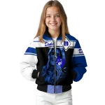 personalized duke blue devils reaper hands blue black bomber jacket best selling