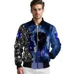 personalized duke blue devils skull cluster blue bomber jacket best selling