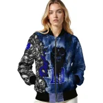 personalized duke blue devils skull cluster blue bomber jacket best selling