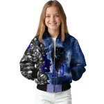 personalized duke blue devils skull cluster blue bomber jacket best selling