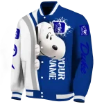 personalized duke blue devils snoopy head blue varsity jacket best selling