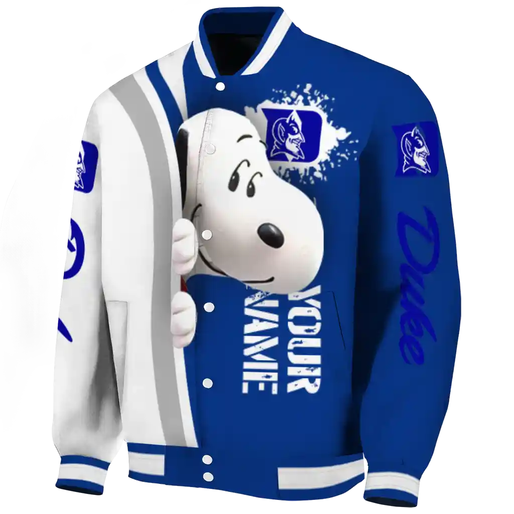 personalized duke blue devils snoopy head blue varsity jacket best selling personalized duke blue devils snoopy head blue varsity jacket best selling