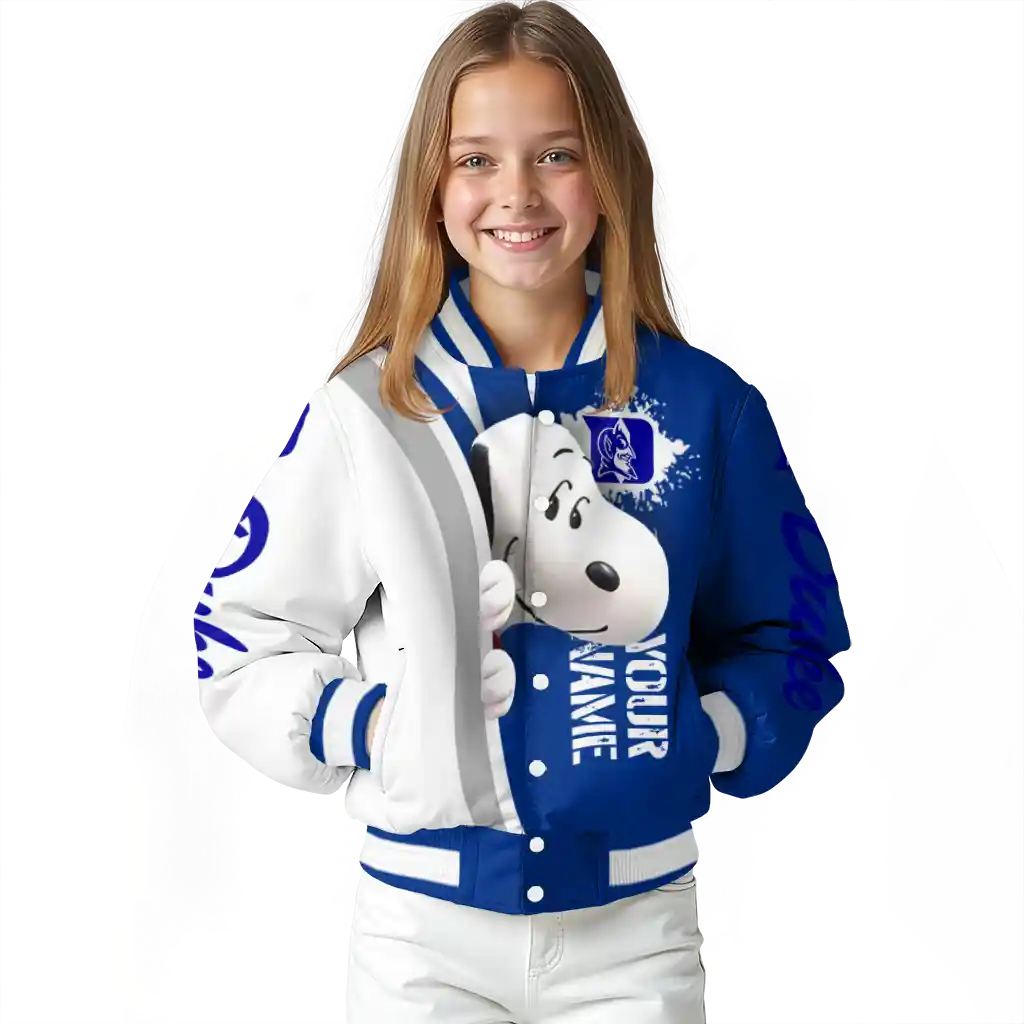 personalized duke blue devils snoopy head blue varsity jacket top rated personalized duke blue devils snoopy head blue varsity jacket top rated