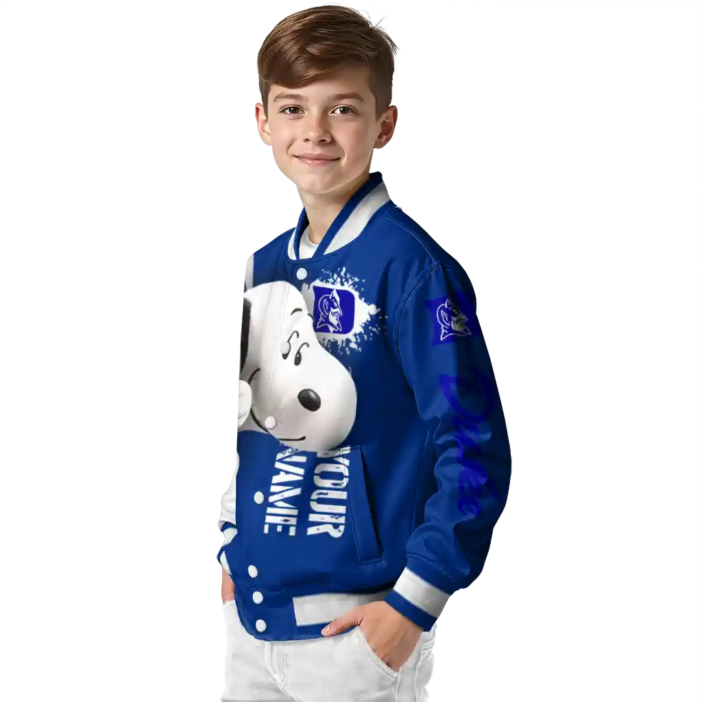 personalized duke blue devils snoopy head blue varsity jacket trendy personalized duke blue devils snoopy head blue varsity jacket trendy