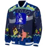 personalized duke blue devils spongebob playtime blue varsity jacket best selling