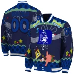 personalized duke blue devils spongebob playtime blue varsity jacket best selling