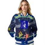 personalized duke blue devils spongebob playtime blue varsity jacket best selling