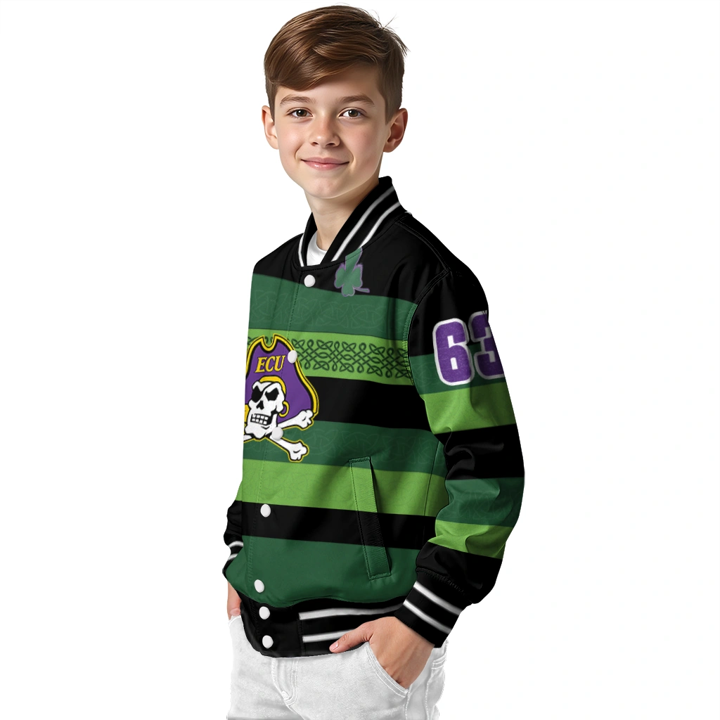 personalized east carolina pirates clover green lines green black varsity jacket trendy personalized east carolina pirates clover green lines green black varsity jacket trendy