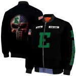 personalized eastern michigan eagles american flag skull black bomber jacket best selling